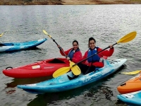  Sailing in individual kayaks 