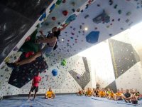  Climbing the climbing wall under the watchful eyes 