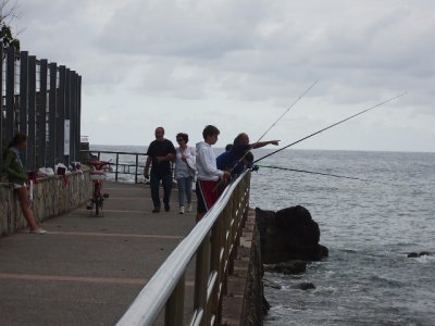 Clase de pesca en la costa + alquiler de material