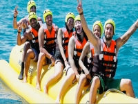 On the banana boat in Barcelona