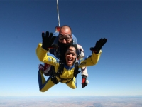  Skydiver in yellow jumpsuit 