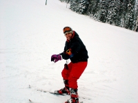 A skier greatly prepared for the actiivty