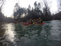 Rowing in the canoe 