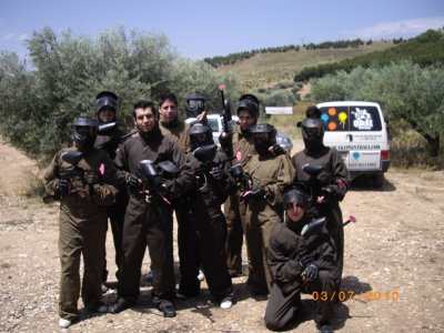 Partida de paintball en Campo Real con 100 bolas