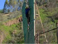 Escalando en el rocódromo