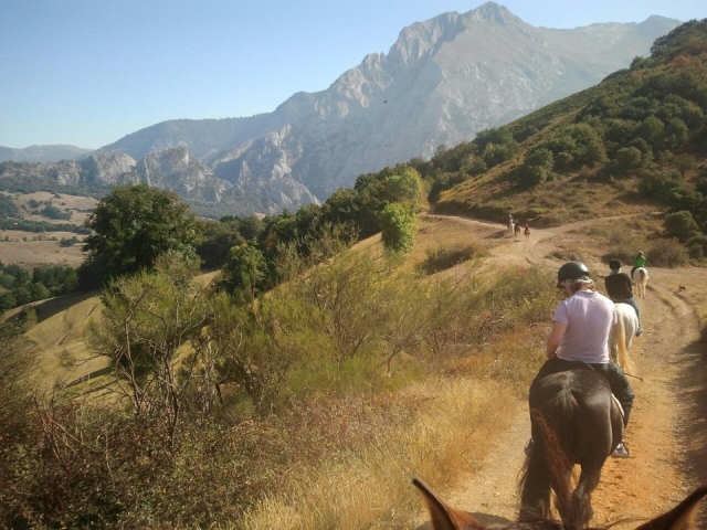 Camino hacia el monle con los caballos
