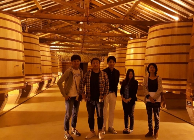 Visitando las bodegas