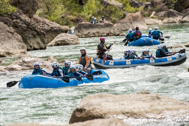 Rafting-Übungen in den Pyrenäen 