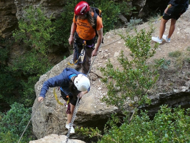  Kettenbrücke im Huesca-Klettersteig 