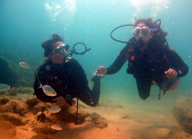  On the seabed among fish 