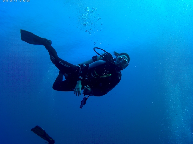  Submerged during the dive 
