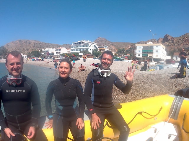  Going out in boat for the dive 