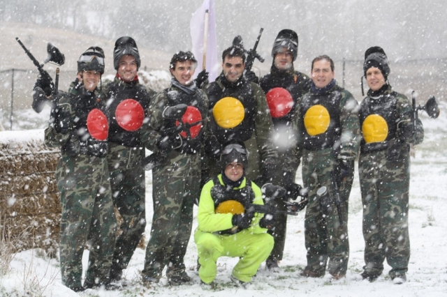 Paintball en dia de nieve