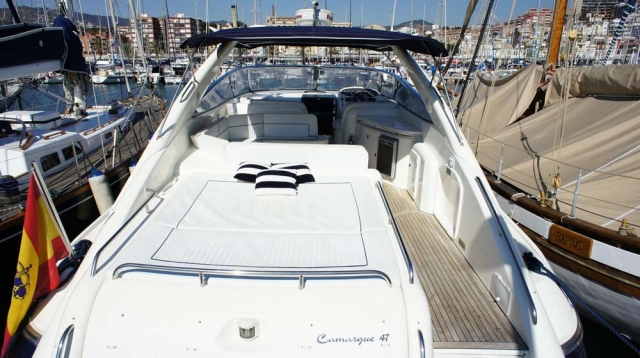  Solarium Sunseeker Camarque 47 Barcoibiza Yachtcharter 