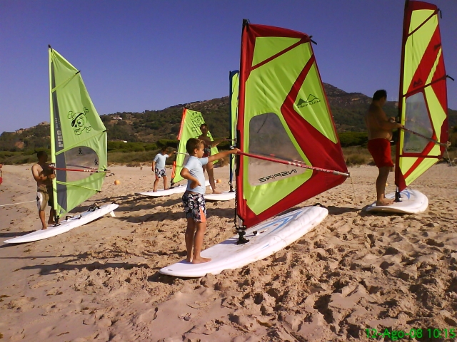 clases de windsurf en familia