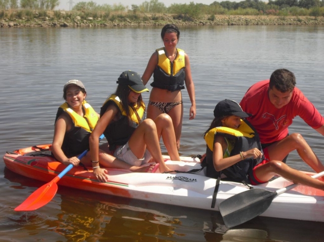 Montando en la piragua