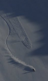  Skier dans la neige vierge 