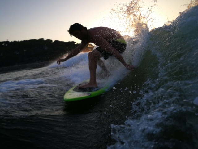  Wakeboarding while it gets dark in Madrid 