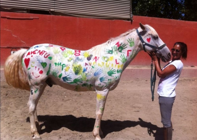 Cavalo pintado pelos pequenos uns