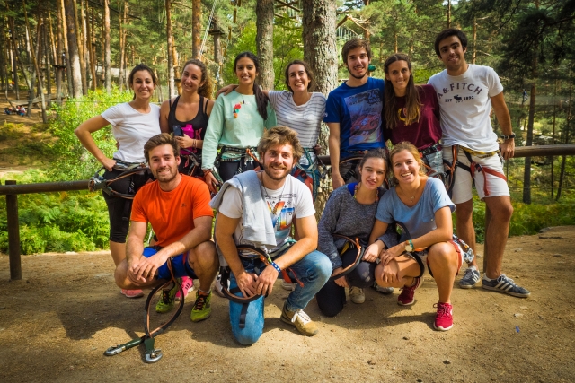 amigos en excursión