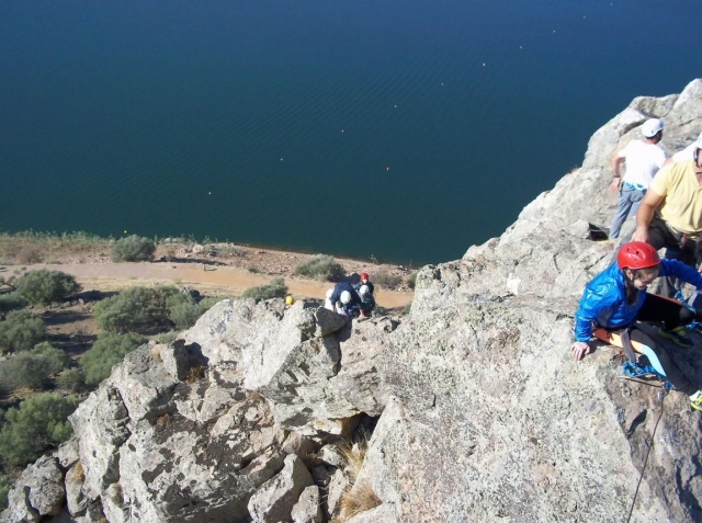 Ferrata sobre el embalse en Badajoz