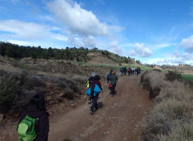 Avanzando con bastones por el sendero
