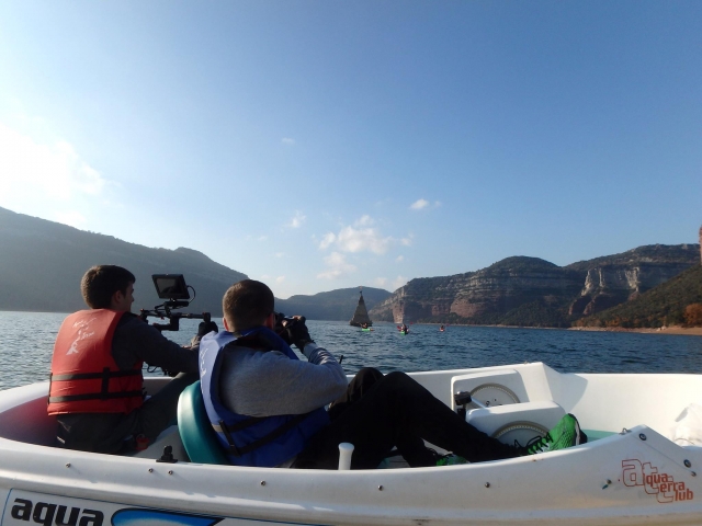 Grabando a los kayaks desde el aquaslider