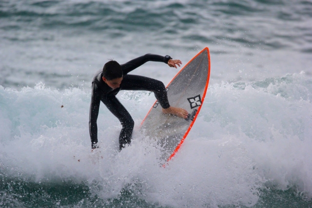  Board rising in the water