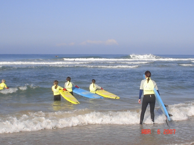 Comenzamos la clase en el agua
