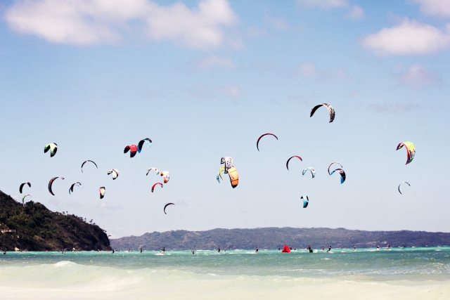 kite en la playa