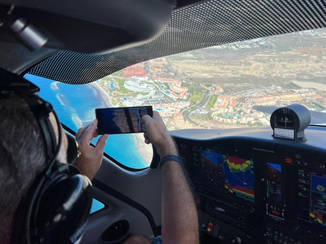 Foto desde la cabina del avión