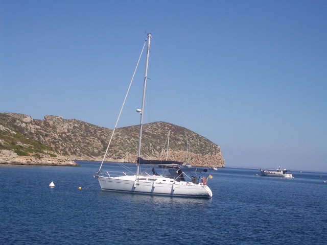 El velero faisan fondeado en Mallorca