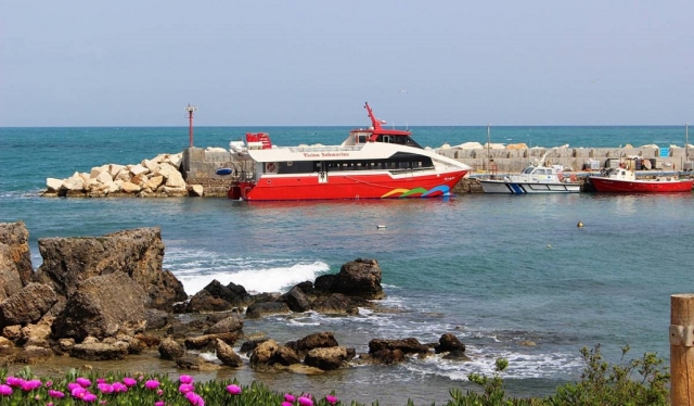  Our catamaran in the port 