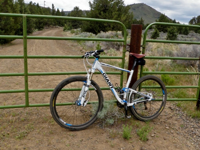  Bicicletta appoggiata alla staccionata 
