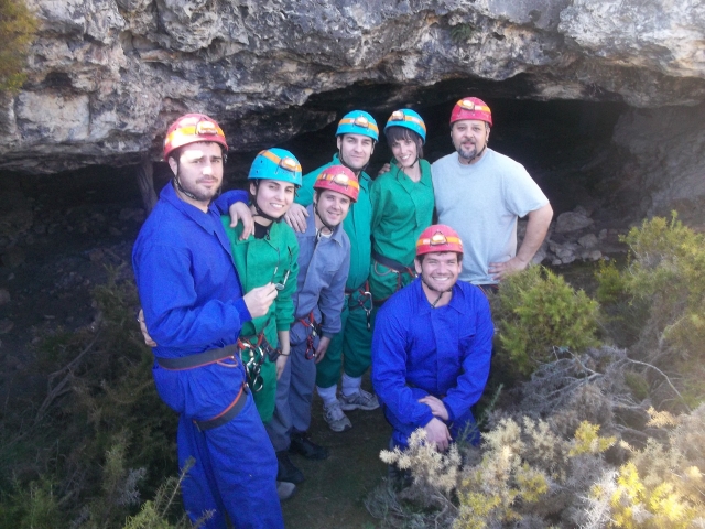  At the entrance of a cave 
