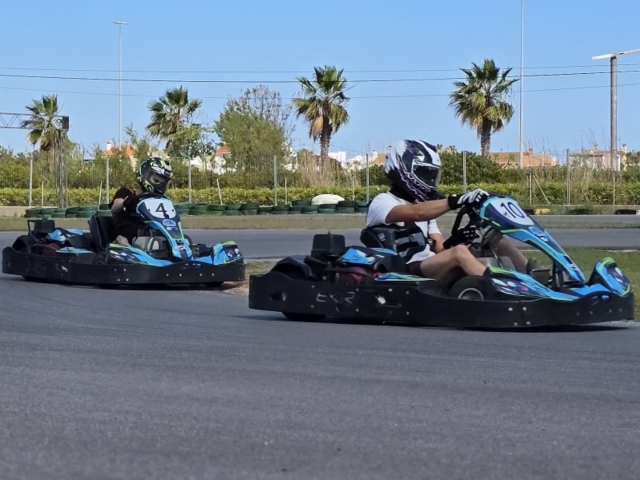Durante la tanda de karting