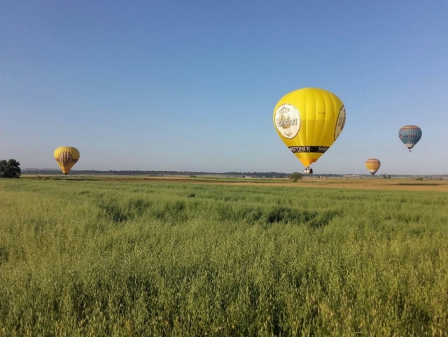 Globos en el campo de vuelo