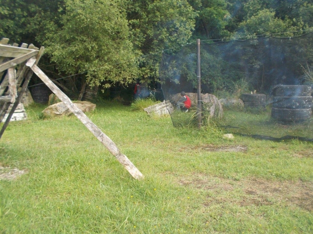  Player behind the protection net 
