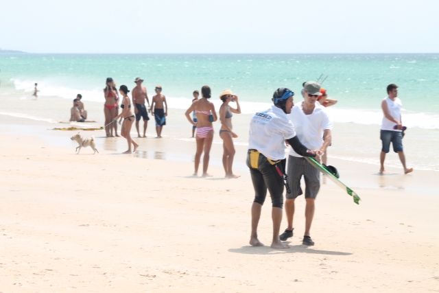Instrucciones de kite antes de entrar al agua