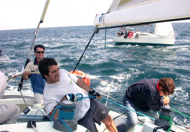 Participando en la regata