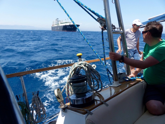 Avvistamento in barca dalla barca a vela a Valencia 