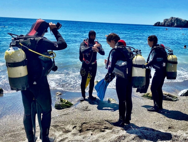  准备潜水浸泡 