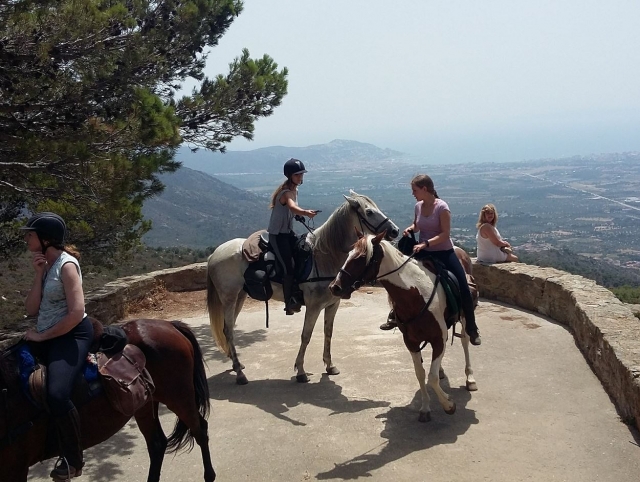 Con los caballos en el mirador