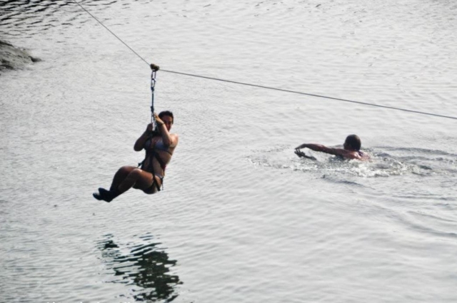  Zip line in the ocean 