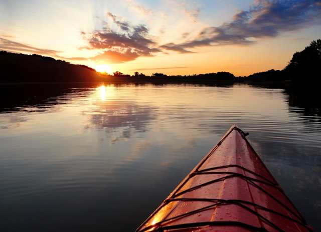  Canoeing at dusk 