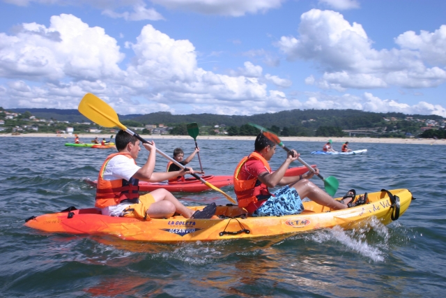 En los kayaks
