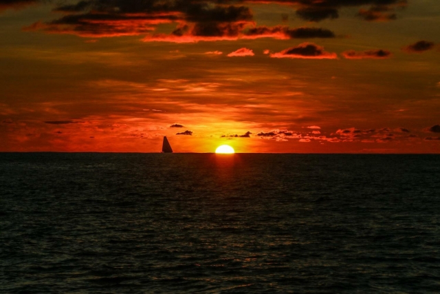 Atardecer en el mar