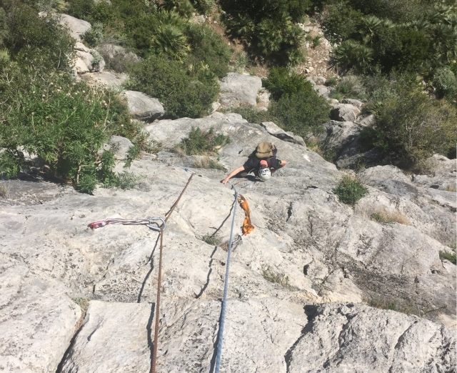  Going down the ropes of the route 