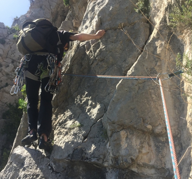  Climbing the via ferrata 