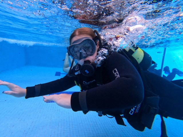 Bautismo de buceo en alberca